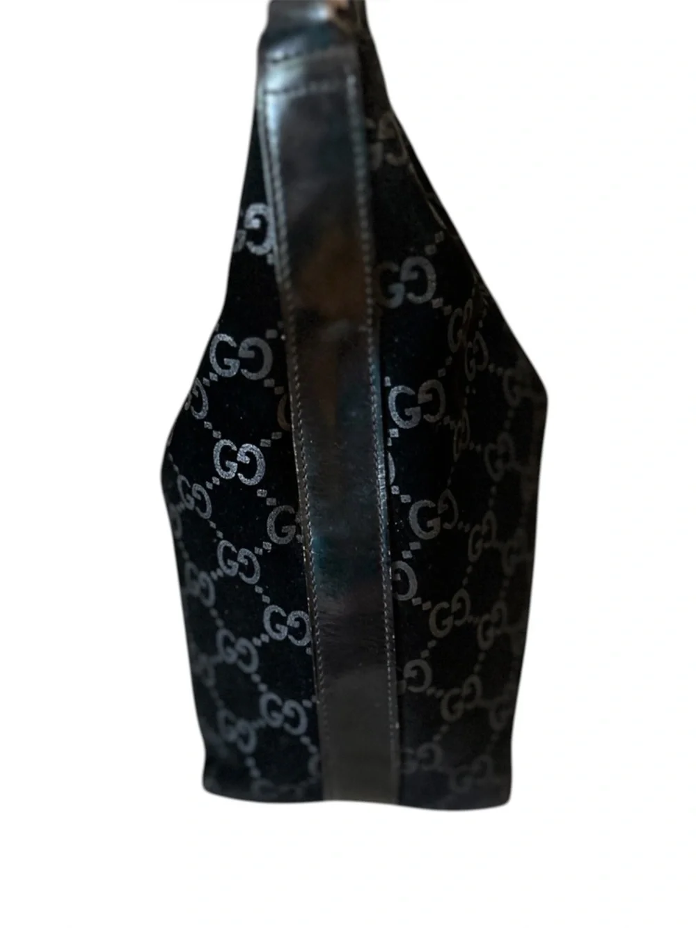 Gucci Vintage GG Suede Hobo Shoulder Bag Black Tom Ford Y2K - Picture 6 of 13